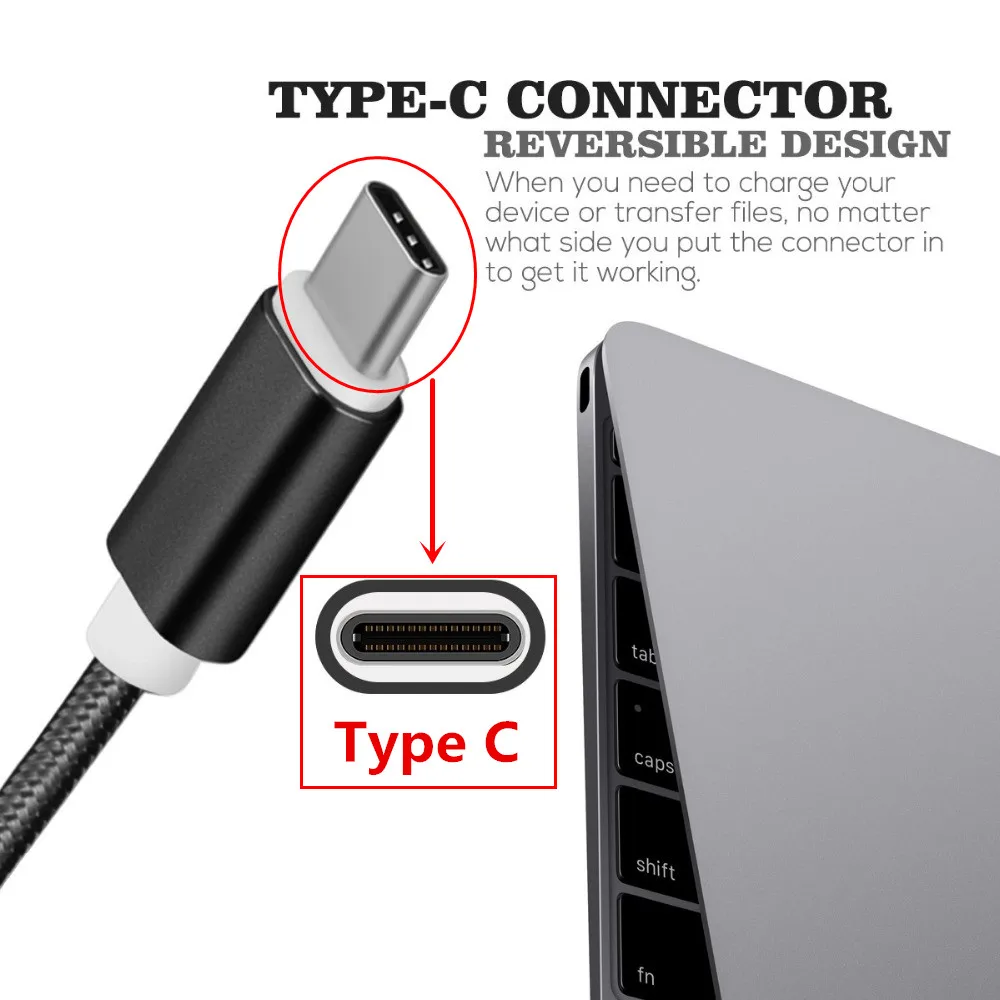 Нейлоновый Шнур USB Type C для быстрой зарядки Xiaomi A2 Mi 9 8 SE Huawei p10 p20 lite mate 10 pro axon 7 nubia