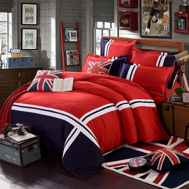 England style pure cotton 4pcs bedding set Britain factors duvet cover