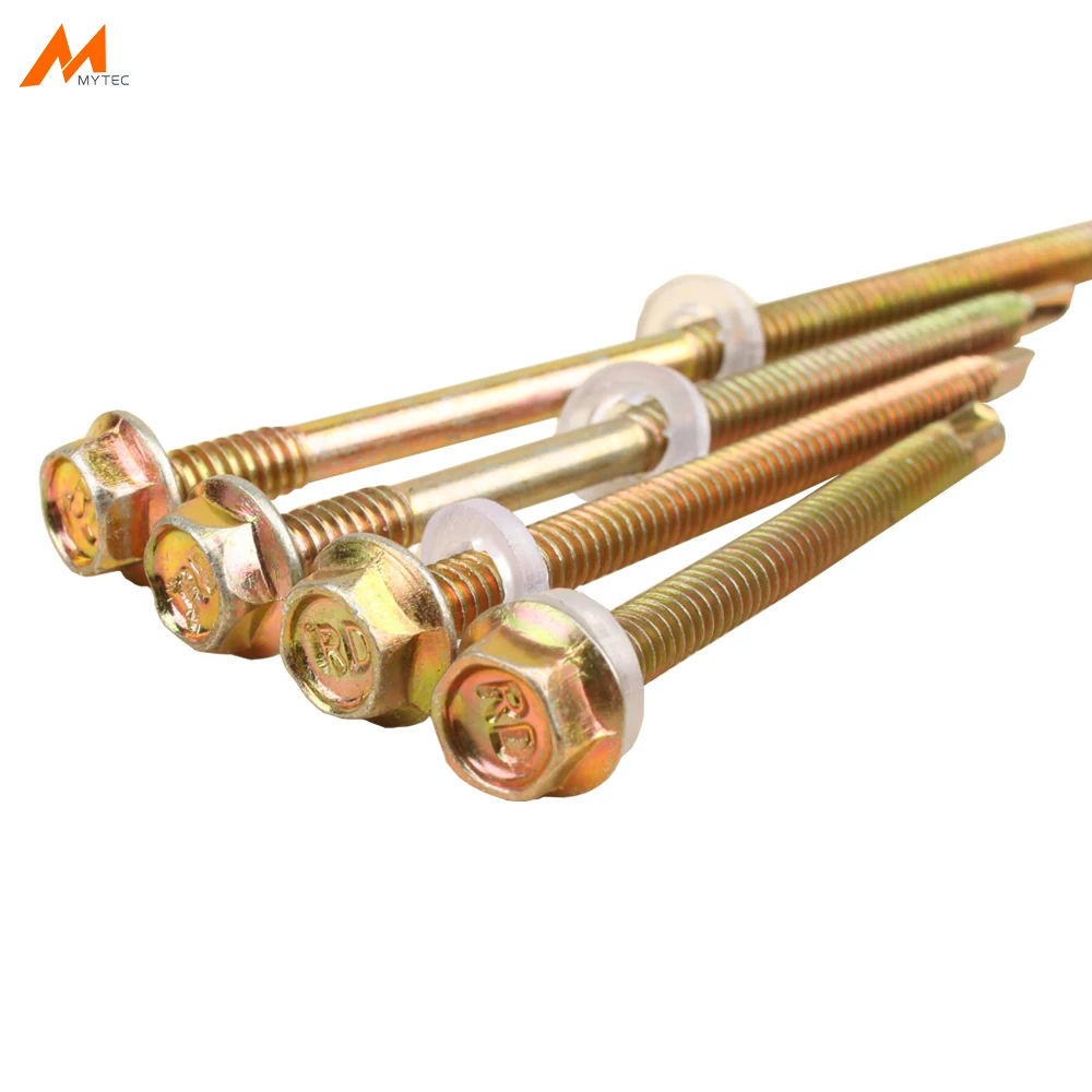 

40-50PCS Hex Washer Head Self Drilling Tek Screws With Drill Point, 4.5mm Diameter 15-120mm Length