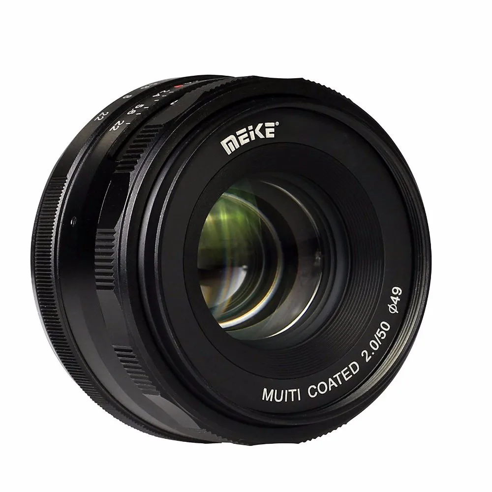 Meike MK-E-50-2.0 50 мм f2.0 Большая диафрагма ручной фокус объектив APS-C для Sony E Mount a6300 NEX7 |