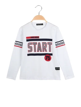 

Knitted printed lettering long-sleeved