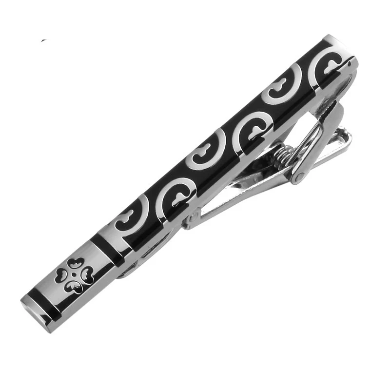 

Men's clothing accessories business suit, high-grade silvery pattern black tie clip