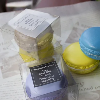 

500pcs 5.5*5.5*3.3cm Clear Plastic Food Grade PET Macaron Box Wedding Favors Candy Boxes Party Supplies wen6610