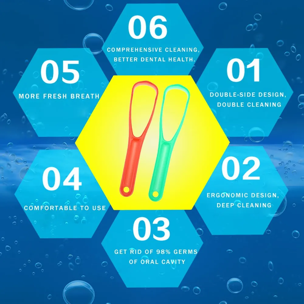 Plastic Tongue Scraper Oral Care Anti Halitosis Oral Cleaner