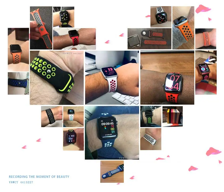 Силиконовый ремешок для Nike apple watch series 4/3/2/1, 42 мм, 38 мм, версия: светящийся браслет силиконовый браслет адаптер наручных часов iwatch, 40/44 мм наручных часов Apple watch, версии