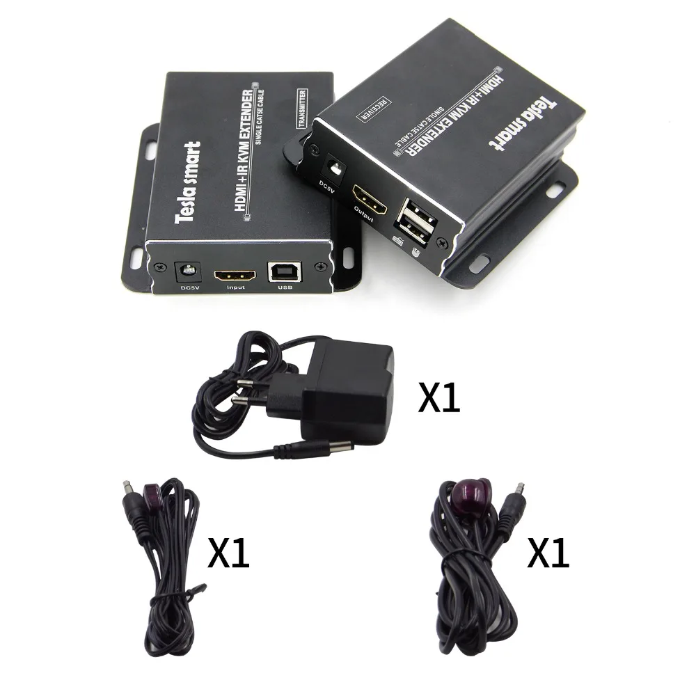 Тесла smart KVM Extender Высокое качество 60 м удлинитель KVM HDMI по CAT5e/6 клавиатура и мышь посвященный порты