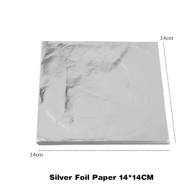 100Pcs Imitation Gold/Sliver/Copper Foil Art Craft Paper Leaf Leaves