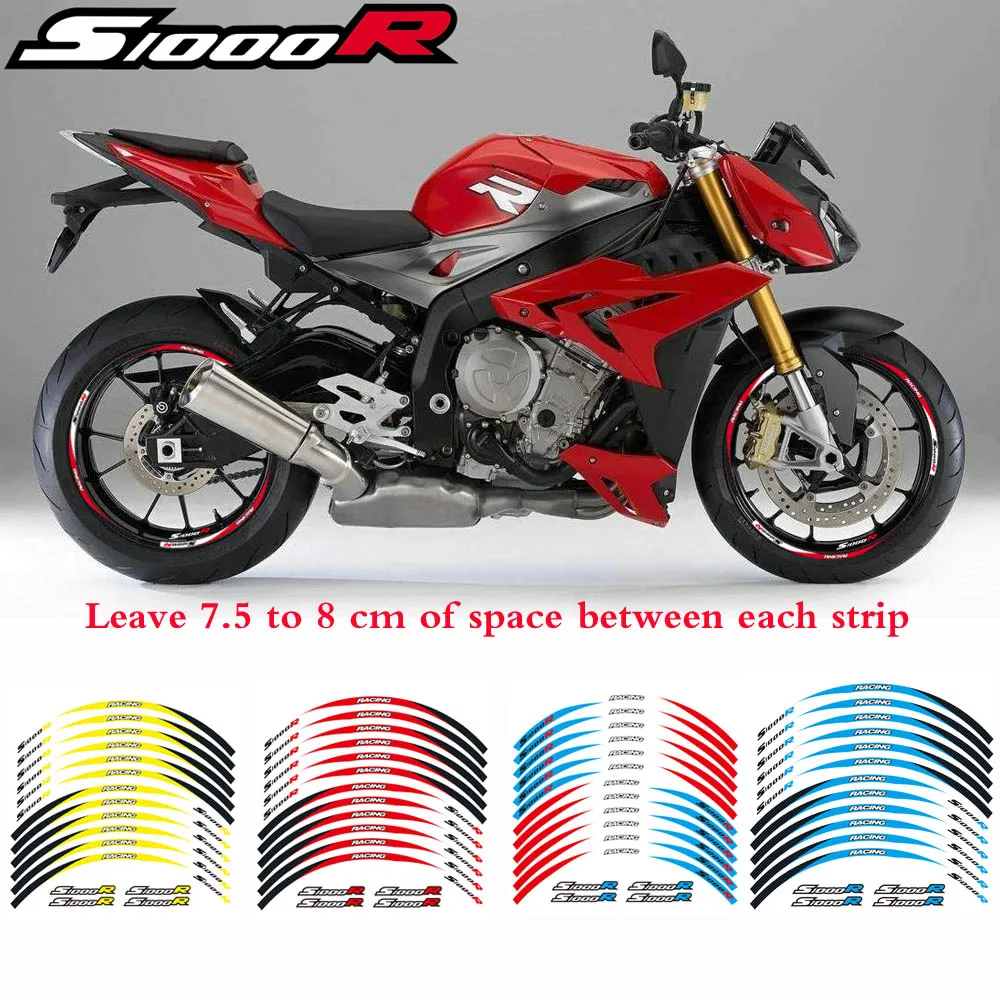 Motorcycle front&Rear Edge Outer Rim Sticker 17inch Wheel Reflective