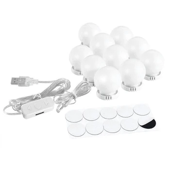 

10Pcs Makeup Mirror Vanity Led Light Bulbs Lamp Kit Lighted Make Up Mirrors Cosmetic Lights