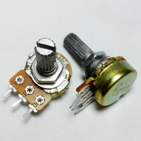 B10K Single Linear Pot Potentiometer 10K 20mm Shaft with Nuts Shimsin