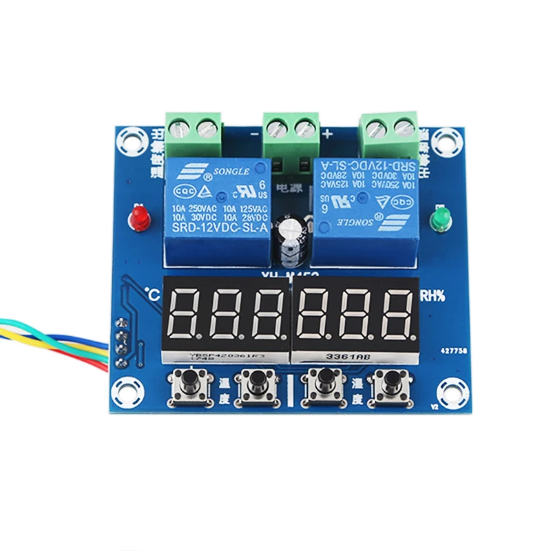 DC 12 В светодиодный цифровой Дисплей XH-M452 термостат Температура Управление влажностью Термометр-Гигрометр Управление; модуль двойной Выход