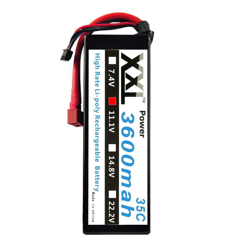 XXL rc Car Lipo Battery Hard Case 11.1V 3600mah 35C MAX 70C for 1/10 RC