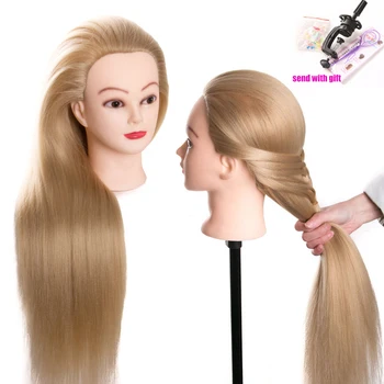 

head dolls for hairdressers 80 cm hair synthetic mannequin head hairstyles Female Mannequin Hairdressing Styling Training Head