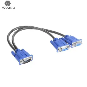 

VGA Splitter Cable 1 Computer to Dual 2 Monitor Male to Female Adapter Wire for Video Parts