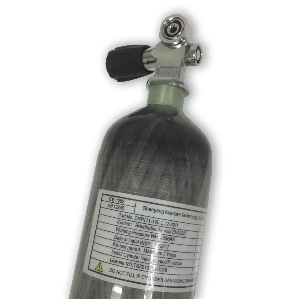 AC10251Mini SCUBA Equipment Tank 4500PSI 2L Cylinder Diving Composite Carbon Fiber Gas Cylinder For Scuba Pcp Air Rifle Condor