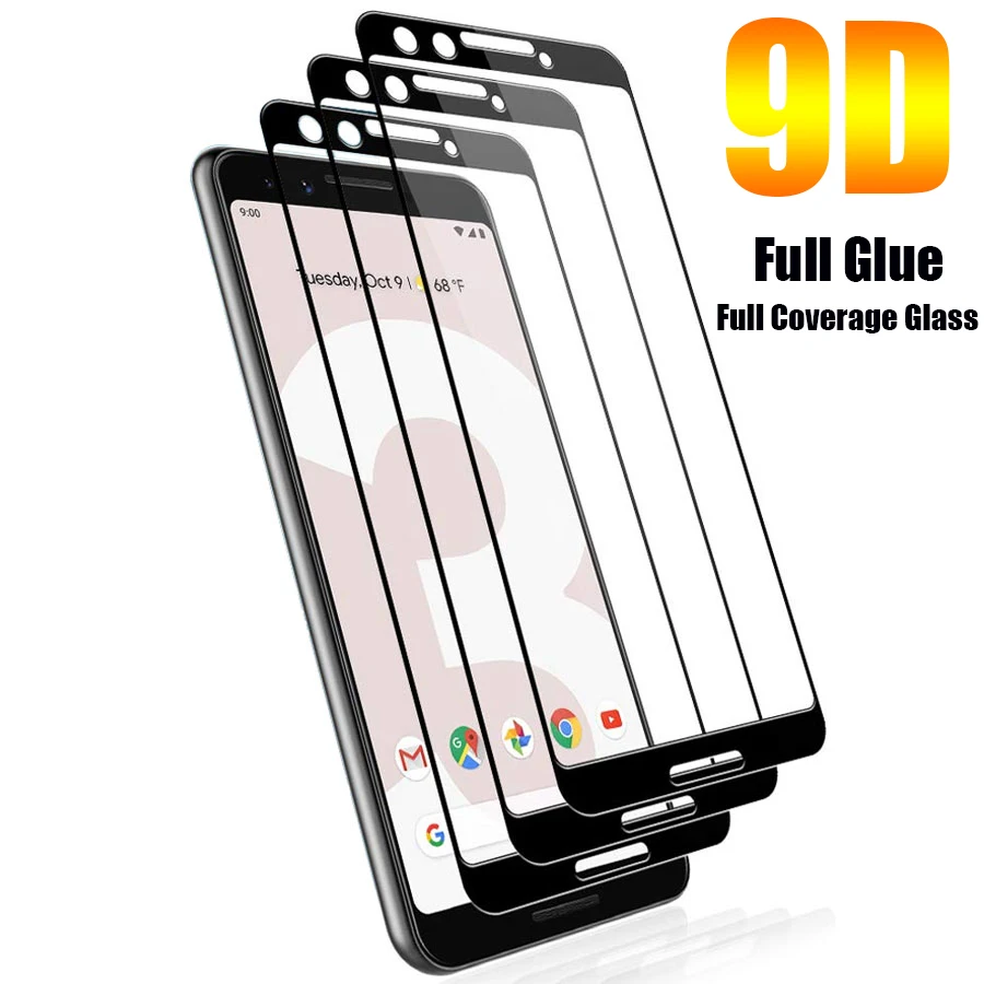 

9D Full Screen Protector for Google Pixel 3XL 3 XL Full Glue Coverage Tempered Glass For Google 3a XL 3a Protective glass film