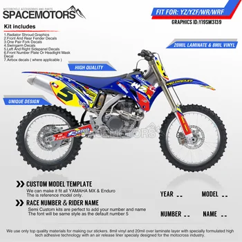 

MotoSpace Customized Team Graphics Backgrounds Decals 3M Stickers For YAMAHA YZF250 YZF450 06-09 WR250F 07-13 WR450F 07-11 139