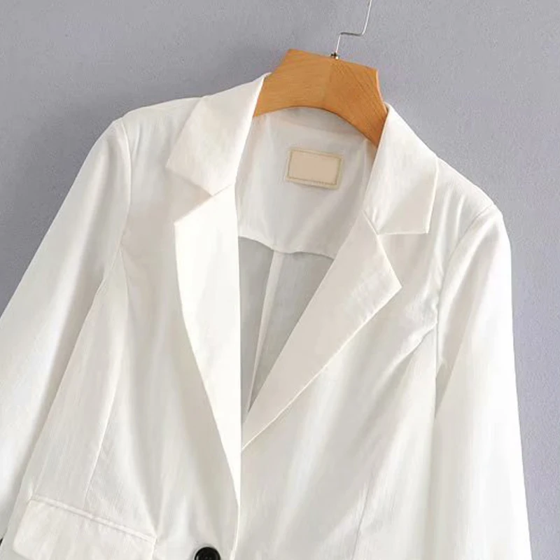GOPLUS 2019 Black White Suit Jacket Women Single Button Blazers Jackets Notched Collar Ladies Office Blazer Loose Coats C7802 GOPLUS 2019 Black White Suit Jacket Women Single Button Blazers Jackets Notched Collar Ladies Office Blazer Loose Coats C7802