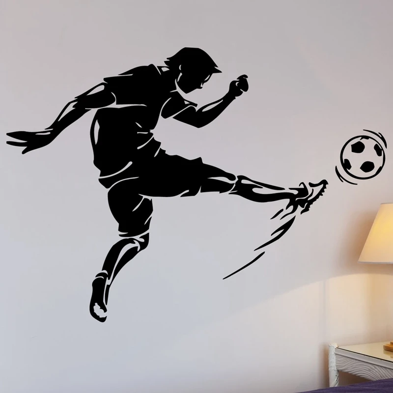 Football Sticker Player Sports Soccer Decal Posters Vinyl Wall Decals Pegatina Quadro Parede Decor Mural Football Sticker