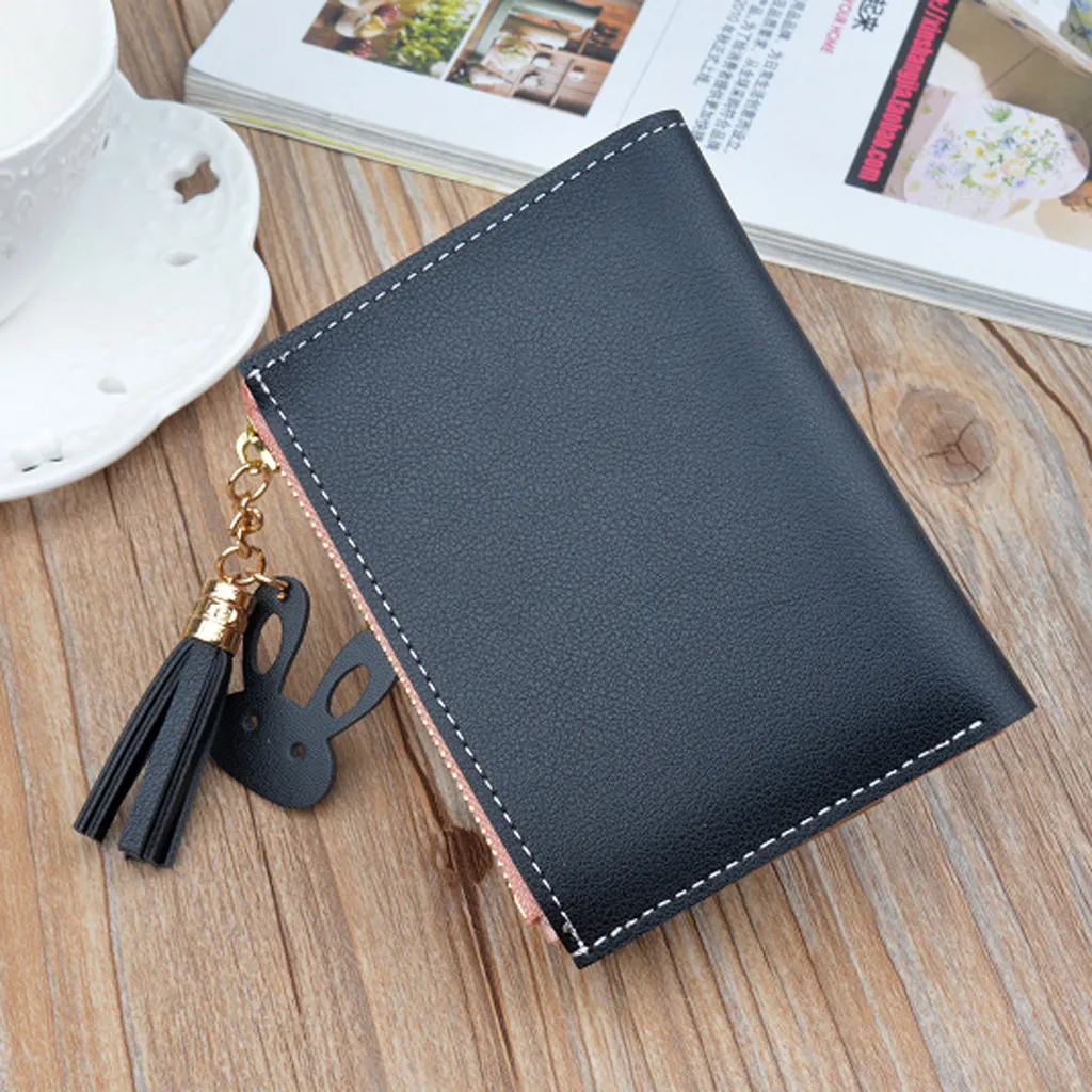 Трендовые кошельки для женщин, дамские брендовые кожаные короткие Лоскутные сумочки подходящих цветов, мини-сумочка для девушек, кошелек, держатель для ключей, Carteira
