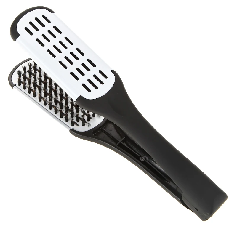 Профессиональный салон V тип выпрямляющий зажим для волос расческа щетина распутывающая расческа выпрямитель для волос парикмахерские инструменты для укладки волос