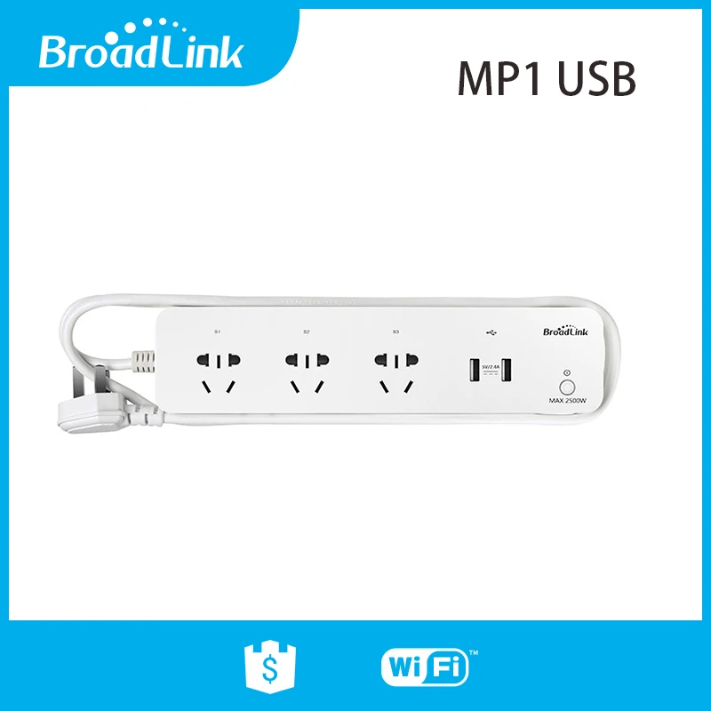 BroadLink MP1 WiFi USB Plug and Play power strip дистанционное управление доступно 3 розетки для автоматизации умного дома