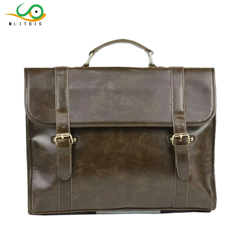 

MLITDIS Hot Men Retro Briefcase Male Business Shoulder Bag Leather Handbag Bag Computer Laptop Messenger Bags Men's Travel Bags
