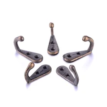 5 шт. мини-пальто крючок Античная бронзовая одежда крючок вешалка для одежды 30*12 мм