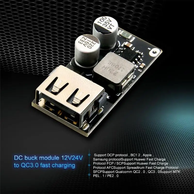 QC3.0 QC2.0 USB DC понижающий преобразователь для зарядки модуль 6 32 в 9 12 В 24 Быстрого