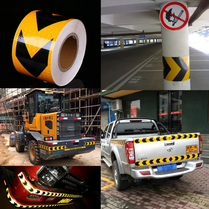 10cm X 5m High quality Safety Reflective Warning Tape Conspicuity Film Sticker Multicolor