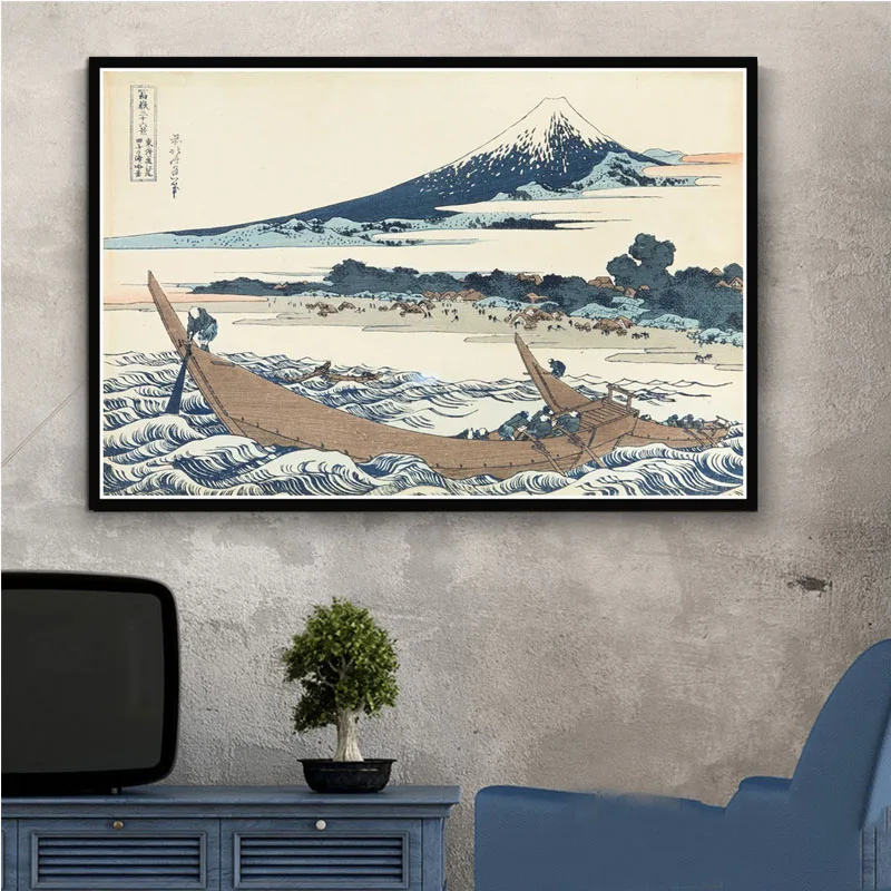 Kanagawa просмотров крепление Katsushika Hokusai волна художественный плакат печать картина