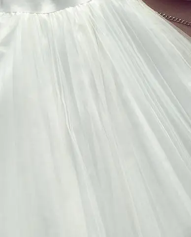 Г. Весенняя Новая модная универсальная однотонная фатиновая юбка до середины икры в Корейском стиле милая плиссированная юбка принцессы - Цвет: Белый