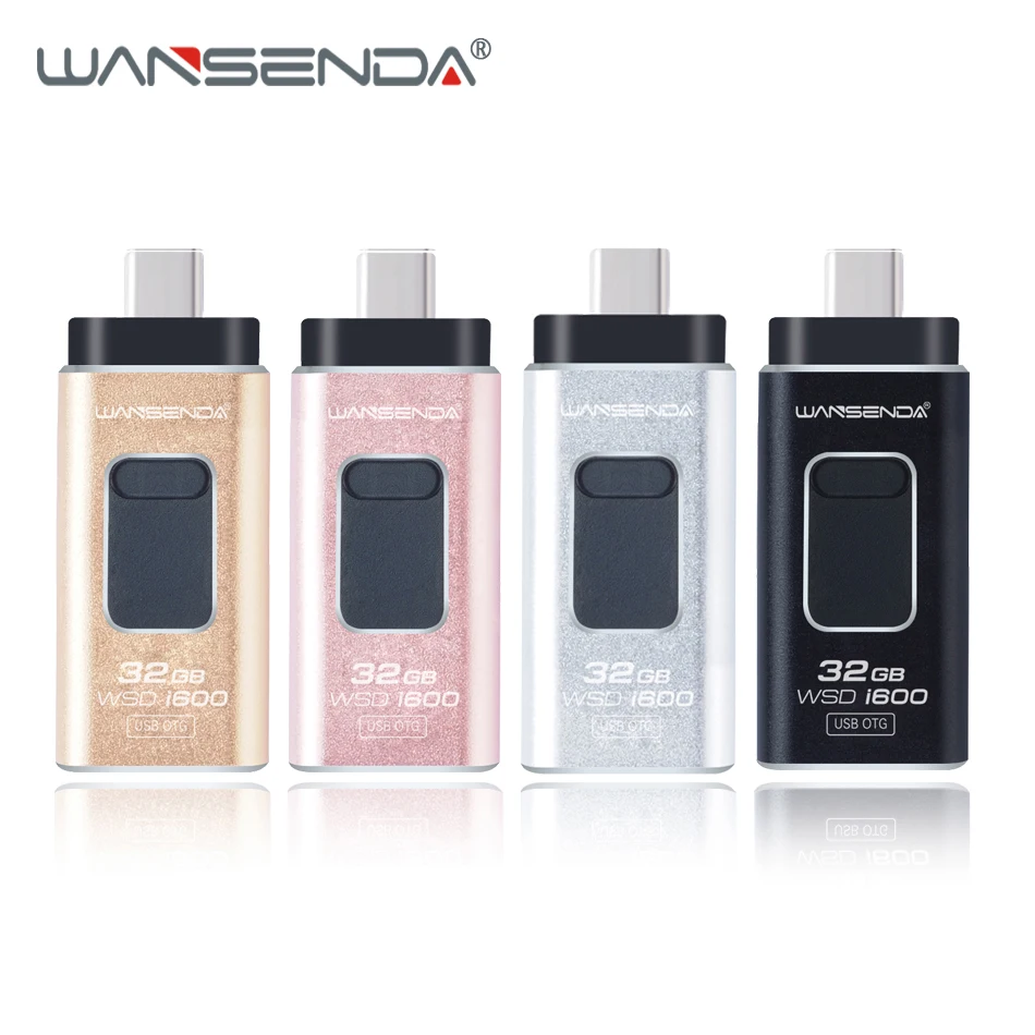 

WANSENDA 4 in 1 OTG USB Flash Drive Type-C Pen Drive for iPhone /Android/Tablet PC Pendrive 16GB 32GB 64GB USB Stick Flash Disk