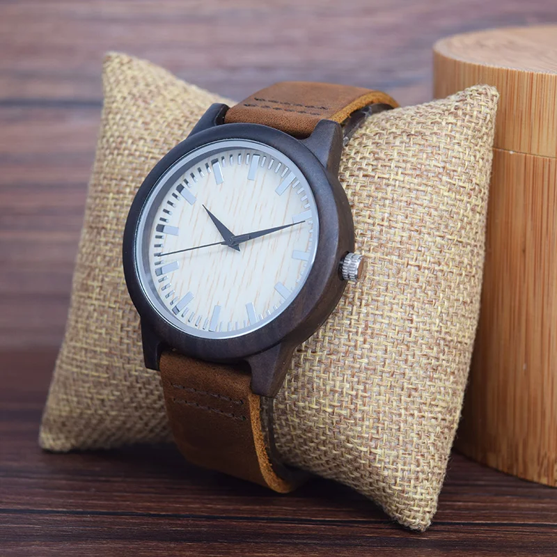 MAN WOOD WATCH BAMBOO BROWN LEATHER27