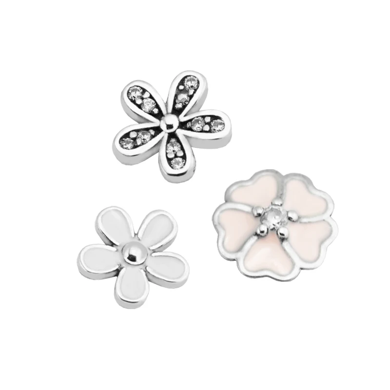 

Fits Locket Charms Beads for Jewelry Making Poetic Blooms Petites Charms 925 Sterling Silver Jewelry Beads for Women FLS010