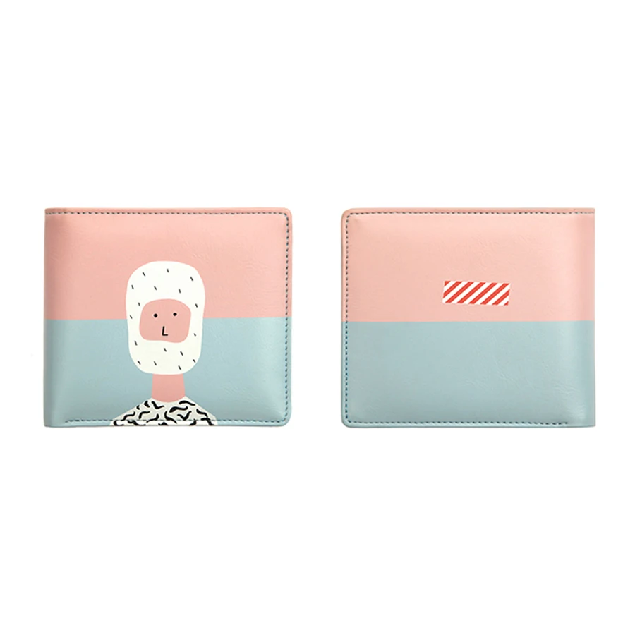 

YIZISTORE Original PU leather short wallets with fresh interesting printing in 4 styles in COLOR STORY series(FUN KIK)