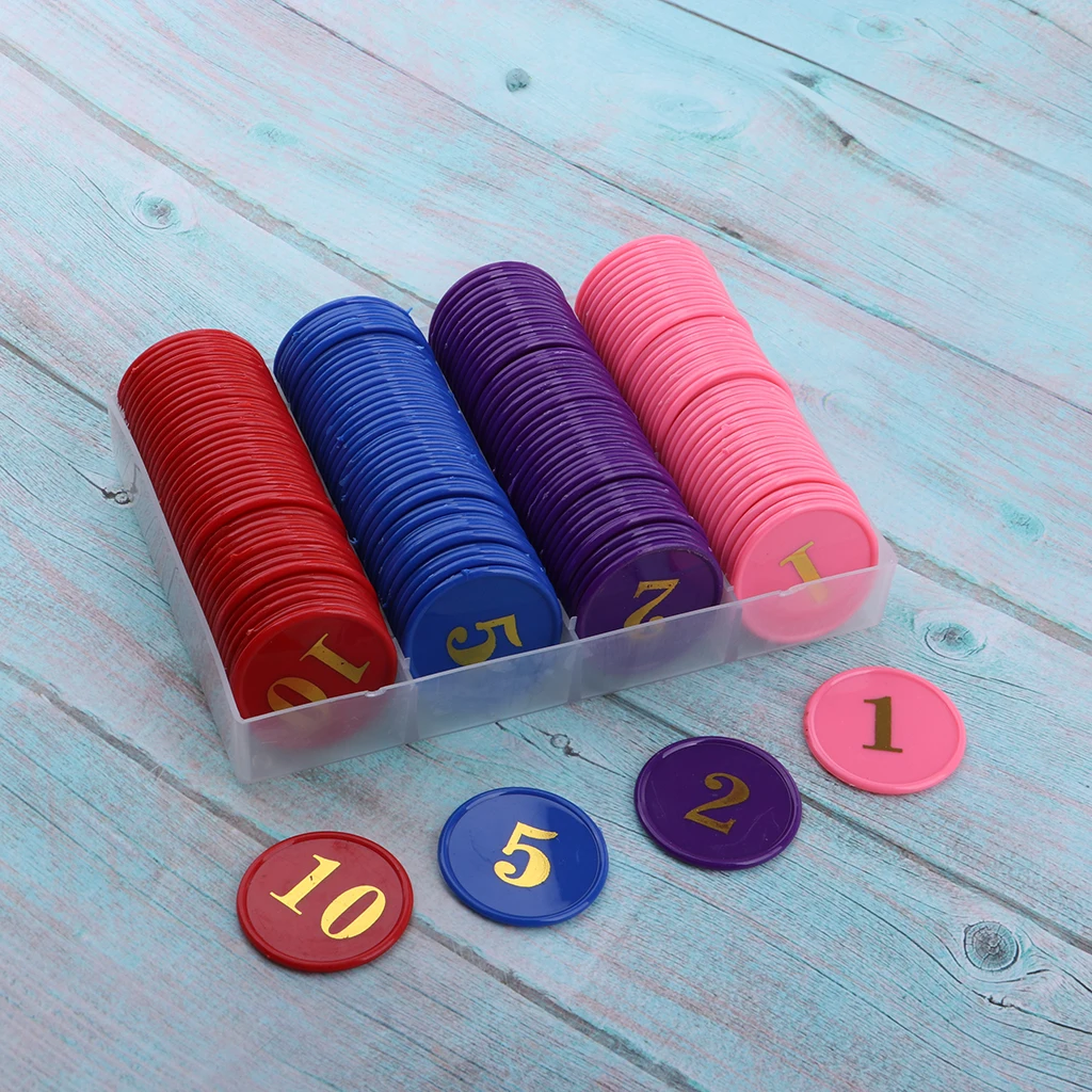 160pcs Acrylic Game Wager Mahjong Money Chips 33mm For Gambling Poker Game Mahjong Playing And Other Recreation Games