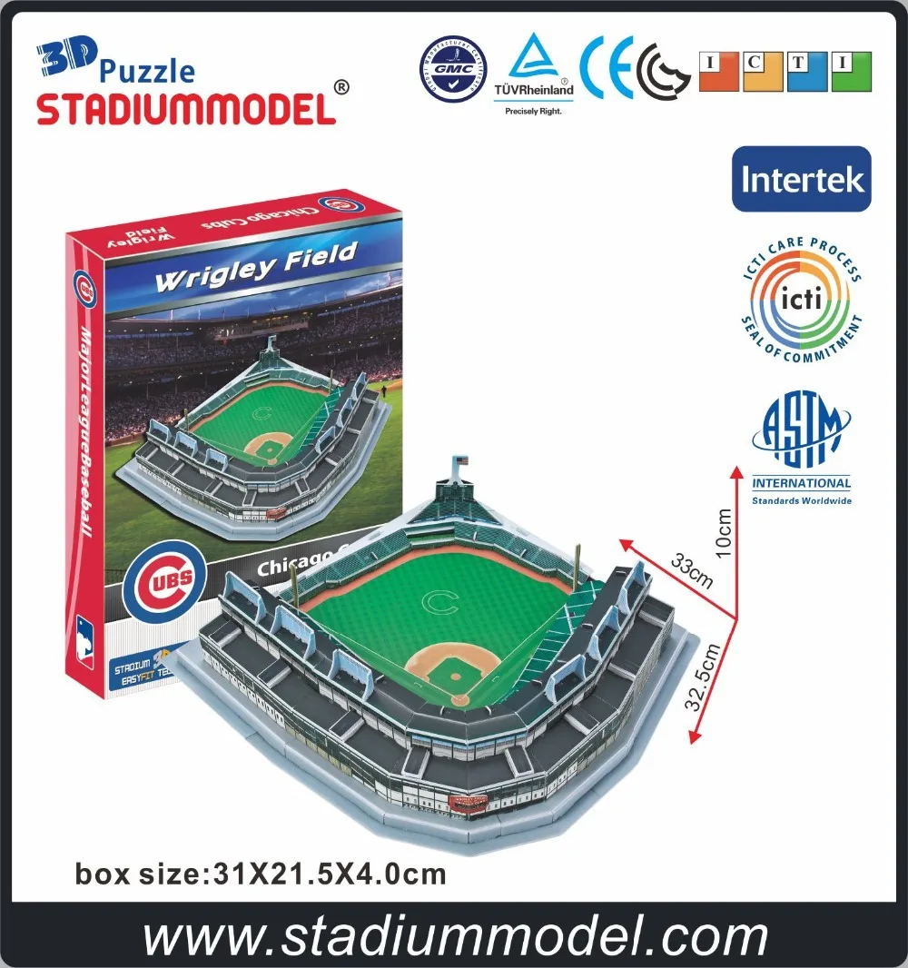 MajorLeagueBaseball MLB Chicago Cubs Home Wrigley полевой стадион 3D головоломка бумага для моделирования