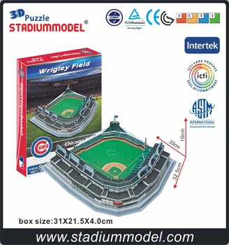 

MajorLeagueBaseball MLB Chicago Cubs Home Wrigley Field Stadium 3D Puzzle Model Paper