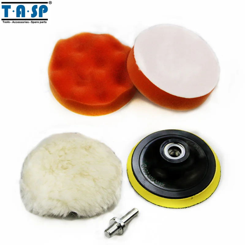 

TASP 100mm Polishing Pad Buffing Pads Set for Car Polisher with Drill Adaptor M10