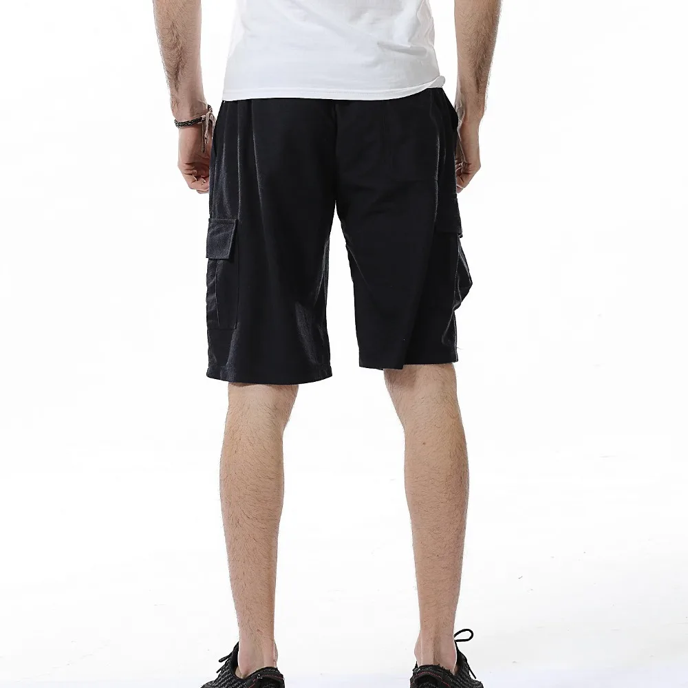 Summer Men's Hot 2017 Loose pockets solid Shorts Cotton Mens popular knee length casual Overalls shorts Shorts Size add M-XXXL