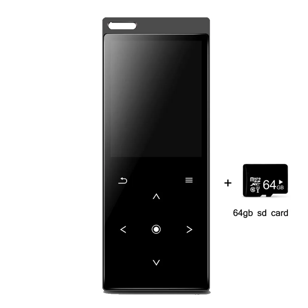 Портативный металлический Bluetooth CHENFEC C12 MP3 плеер 8 Гб 1,8 экран Спик с mp3 музыкальный плеер Спорт FM радио Электронная книга часы - Цвет: black-64SD card