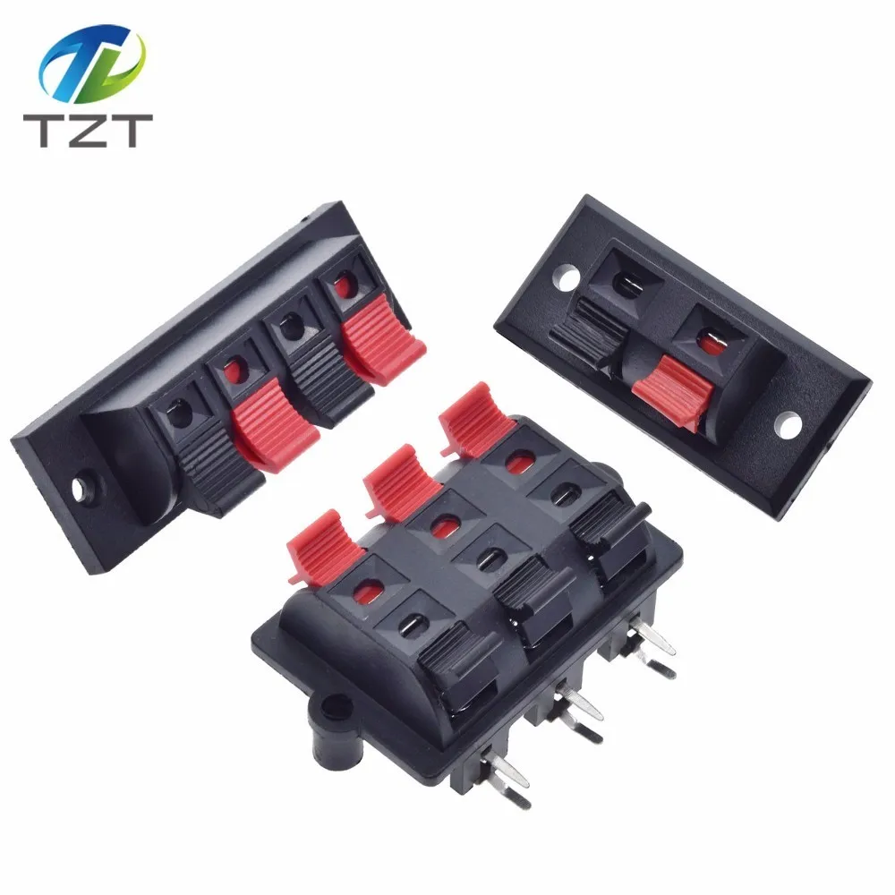 

TZT 2/4/6 Way Spring Push Release Connector Speaker Terminal Strip Block