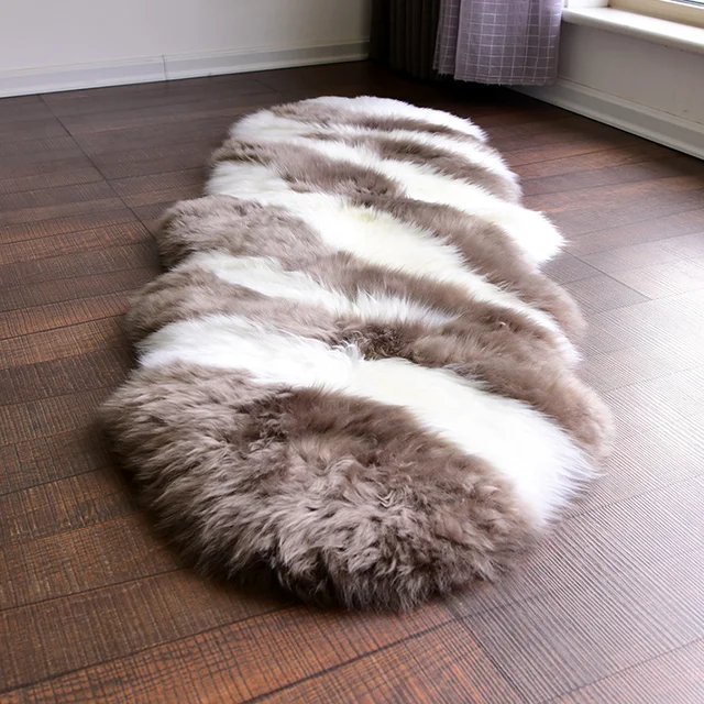 Unique Design Coffee Zebra Pattern 2p 60 180cm New Zealand Sheepskin Unique Design Coffee Zebra Pattern 2p 60 180cm New Zealand Sheepskin Rug For Bedside Carpet
