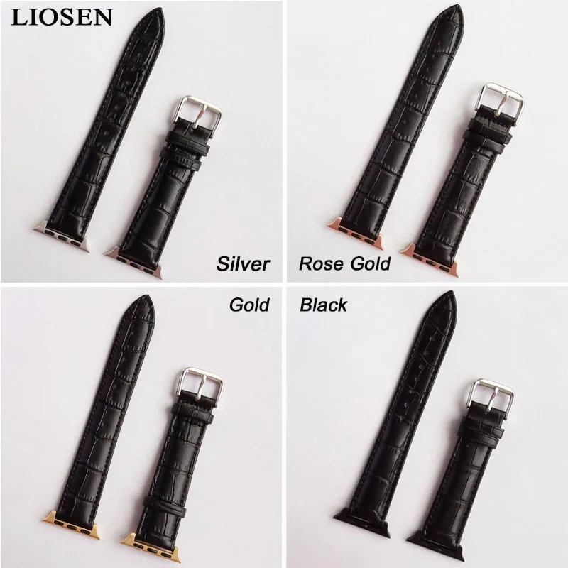 Prix pour LIOSEN Bracelet pour Apple Watch 38mm 42mm Véritable En Cuir Boucle En Acier Inoxydable Bracelet Avec Connecteur Adaptateur Prix pour LIOSEN Bracelet pour Apple Watch 38mm 42mm Véritable En Cuir Boucle En Acier Inoxydable Bracelet Avec Connecteur Adaptateur