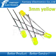 100 шт. желтый свет-излучающие диоды с желтой Включите свет желтый 3 мм led