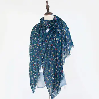 

Autumn new design satin cotton printe floral shawls hijab popular bandelet muslim headband 7 color scarves/scarf 180*90cm