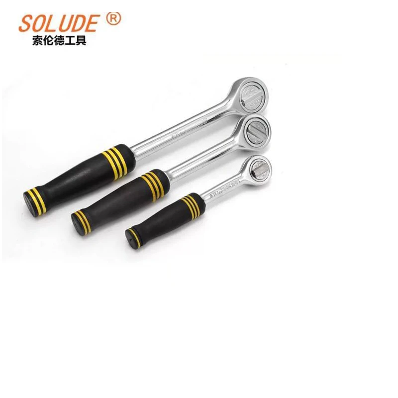 

1/2 3/8 1/4 Wrench Two-way Double-colored handle Ratchet Quick-wrench Mechanical Quick-pull