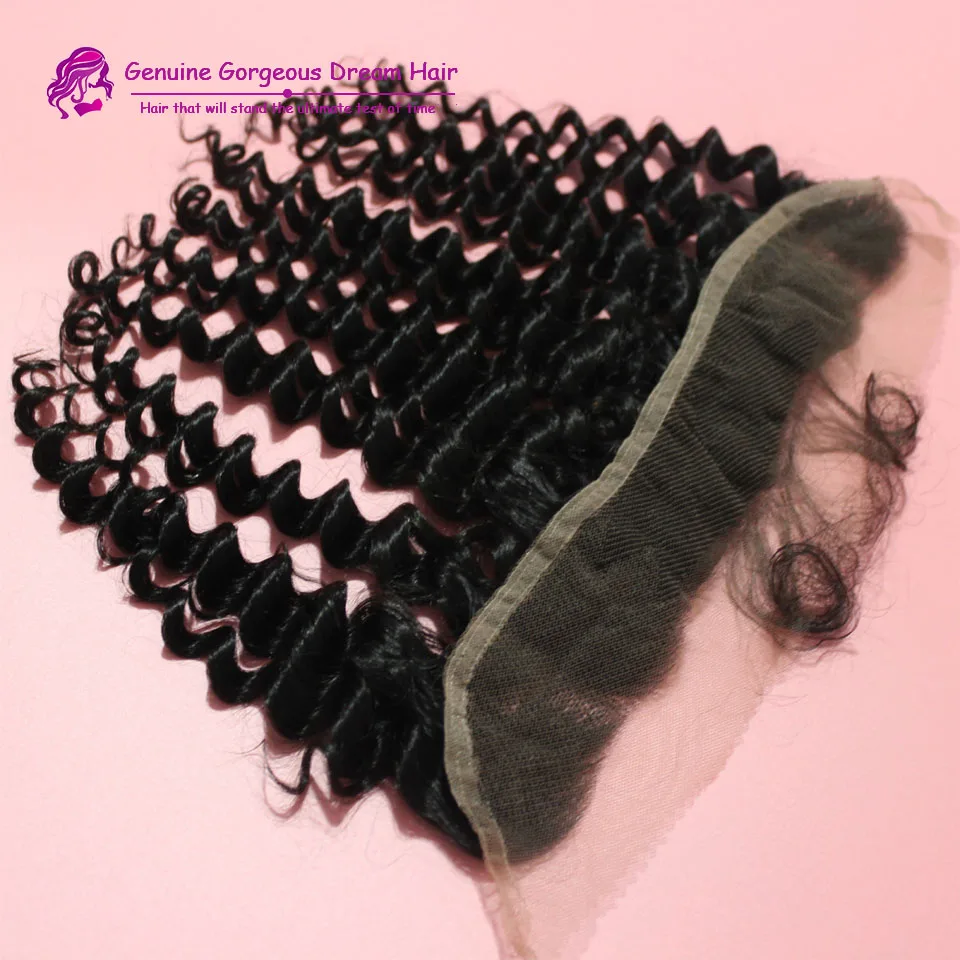 

Free Part Indian Deep Curly Lace Frontal Closure 13"*2" With Baby Hair Swiss Lace Frontal Closure with Baby Hair Free Shipping