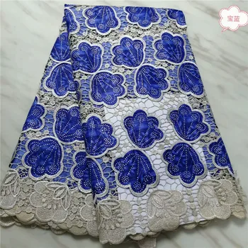 

2019 Latest African guipure lace water soluble chemical lace fabric,high quality African cord lace with stones pl65-2217